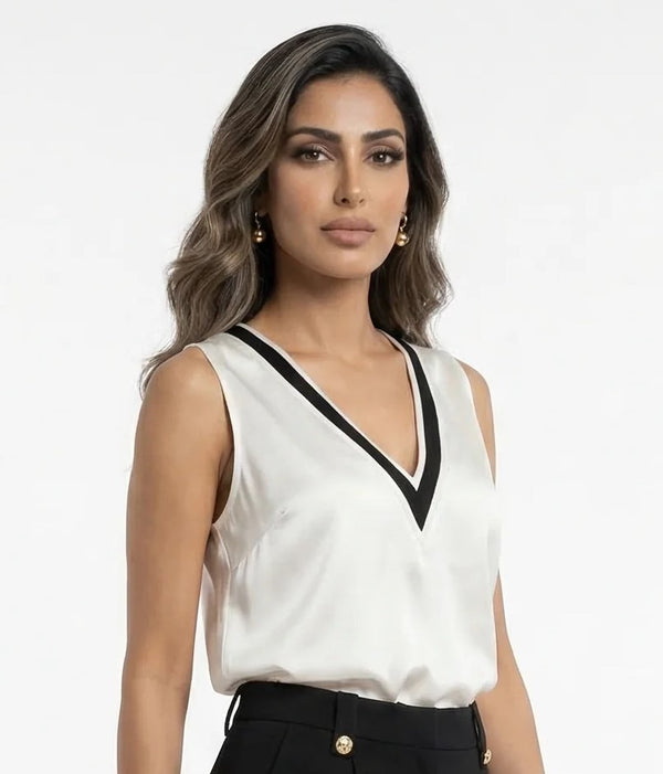 LS2615056 Sleeveless Satin Top