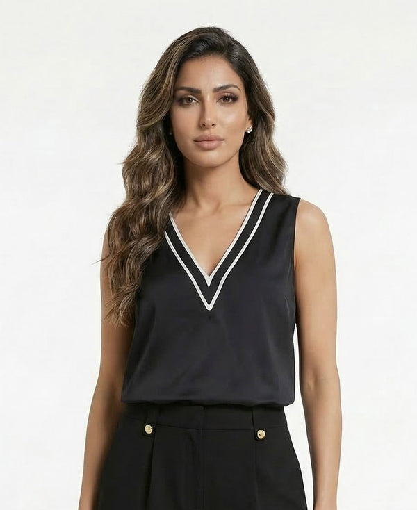 LS2615056 Sleeveless Satin Top