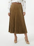 MS2608004 Pleated Midi Skirt تنورة متوسطة الطول مطوية - Brown Loft