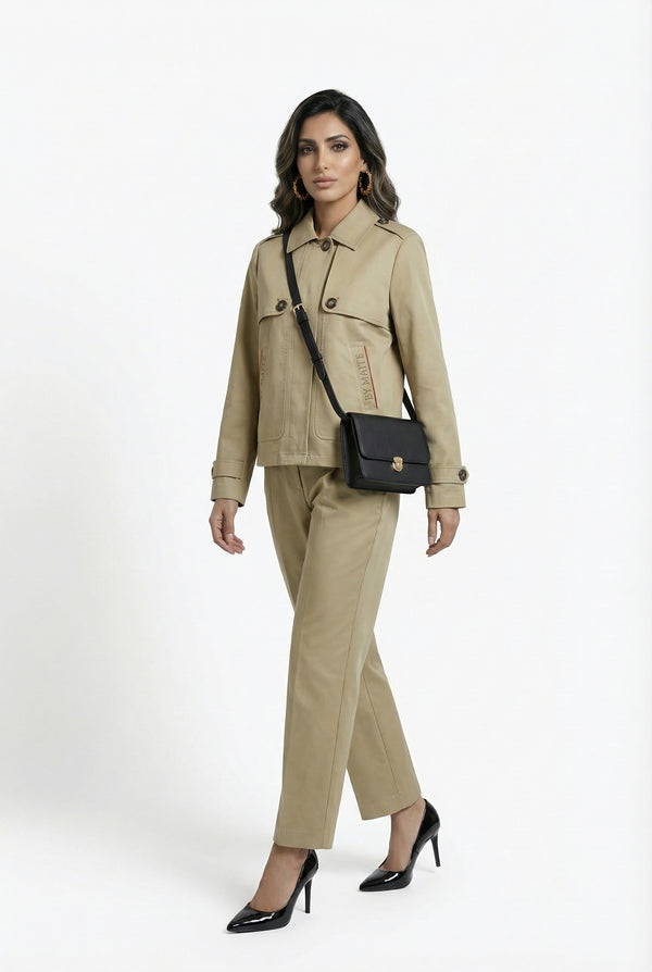 MS2602015  Short Trench Coat Jacket معطف قصير