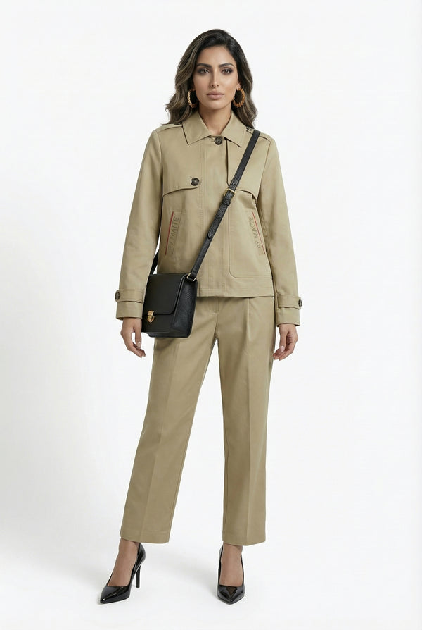 MS2602015  Short Trench Coat Jacket معطف قصير