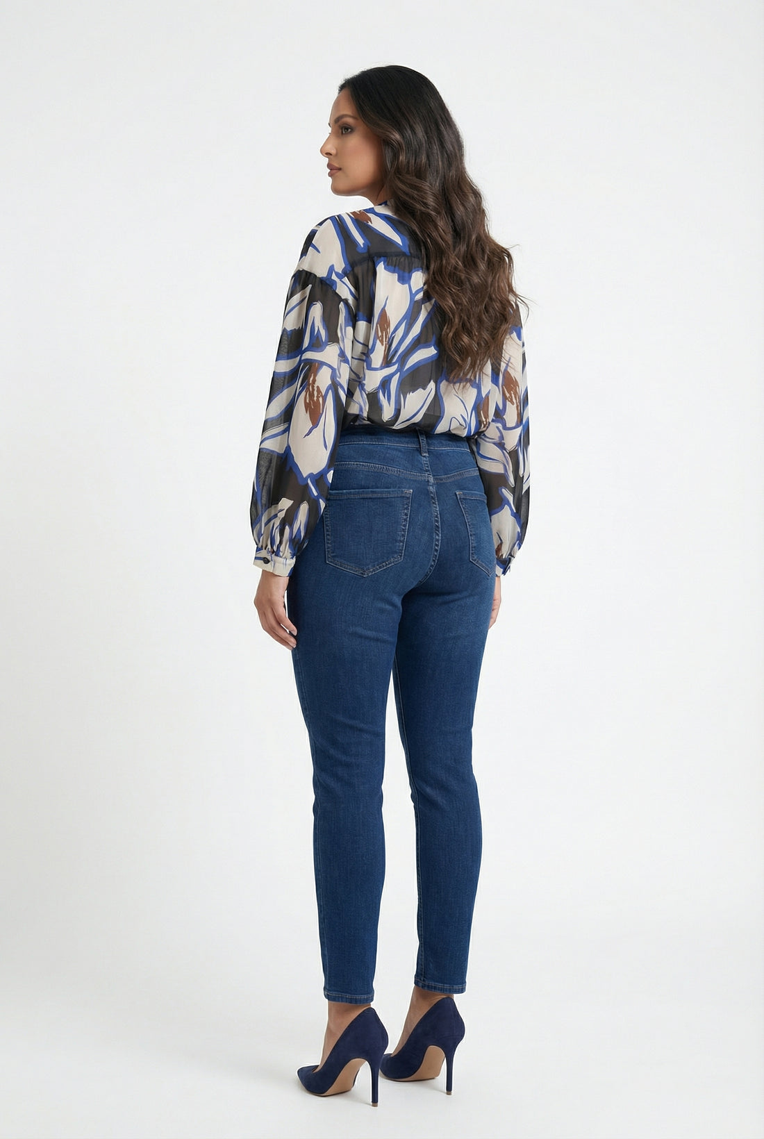 0002.2584.W Denim Straight Leg Pants بنطال جينز بقصة مستقيمة - Brown Loft