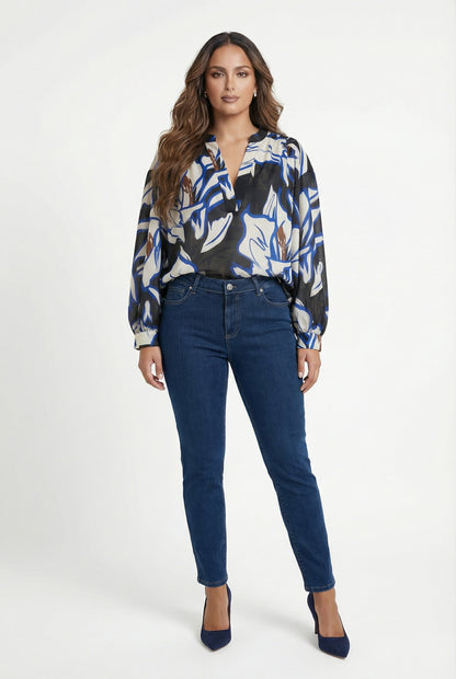 0002.2584.W Denim Straight Leg Pants بنطال جينز بقصة مستقيمة - Brown Loft