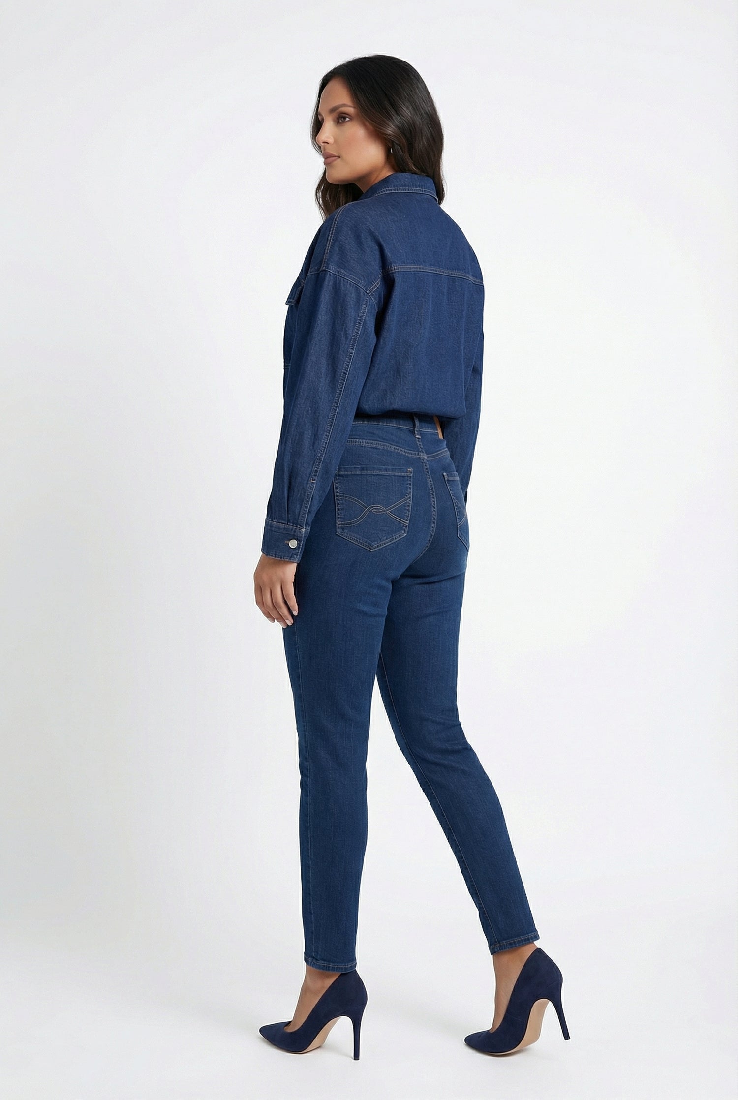0007.3507 Oversized Denim Jeans Shirt قميص جينز واسع - Brown Loft
