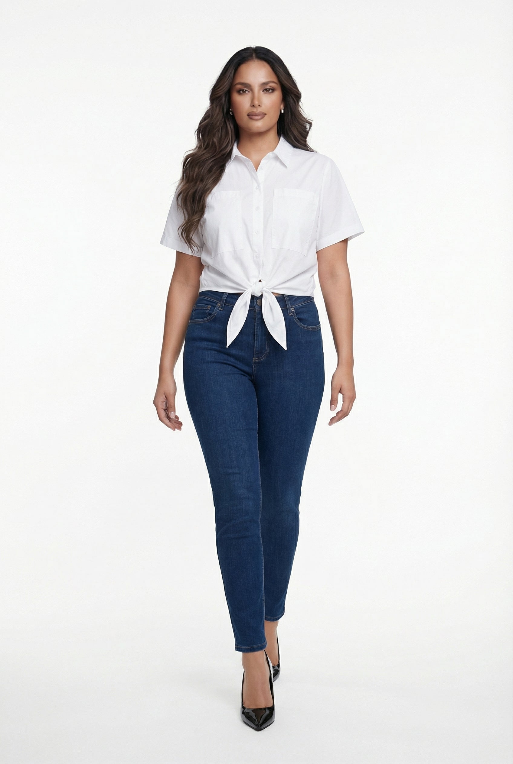 8501.3047 Oversized Cotton Poplin Shirt قميص قطني بوبلين واسع - Brown Loft