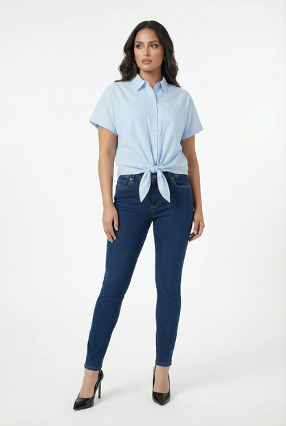 8501.3047 Oversized Cotton Poplin Shirt قميص قطني بوبلين واسع - Brown Loft