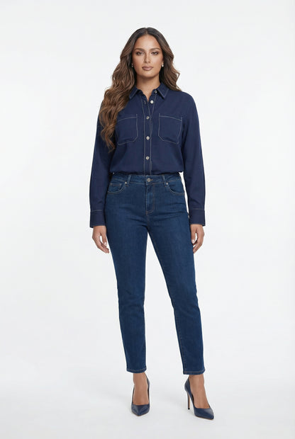 8501.3053  Oversized Long Back Linen Shirt قميص كتان واسع بظهر طويل - Brown Loft