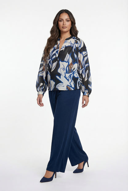 8501.2043 Wide Leg Linen Pants بنطال كتان واسع الساق - Brown Loft
