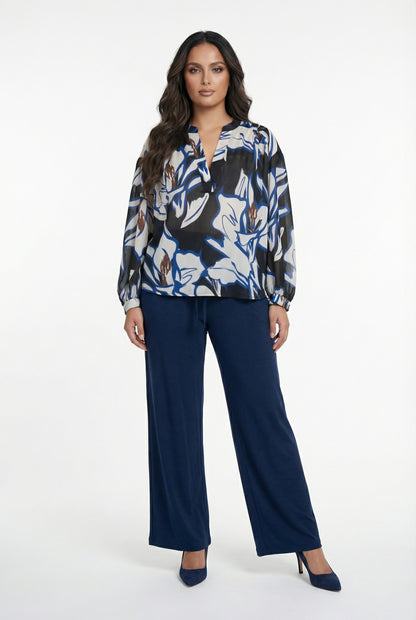 8501.2043 Wide Leg Linen Pants بنطال كتان واسع الساق - Brown Loft