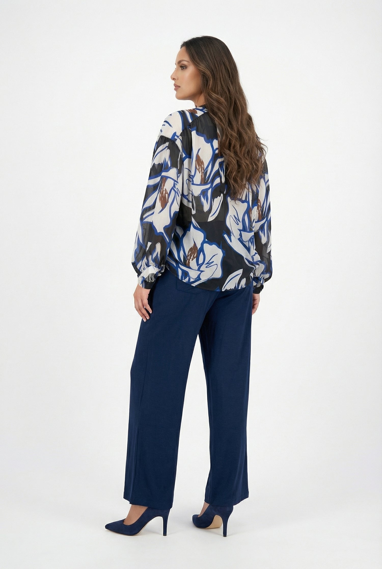8501.2043 Wide Leg Linen Pants بنطال كتان واسع الساق - Brown Loft