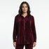 8401.3005 Collared Crushed Velvet Oversized Shirt - Brown Loft