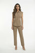 MS2615054/4026 Striped Sleeveless Poplin Top and Pants توب وبنطلون من البوبلين بدون أكمام مخططs - Brown Loft