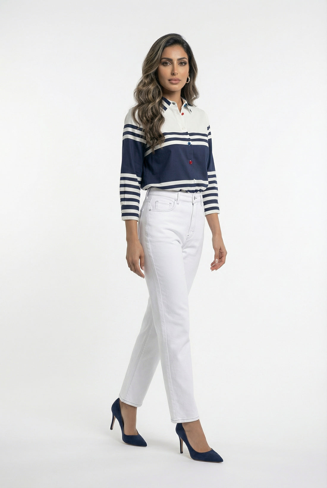 33395 Horizontal Striped Shirt - Brown Loft