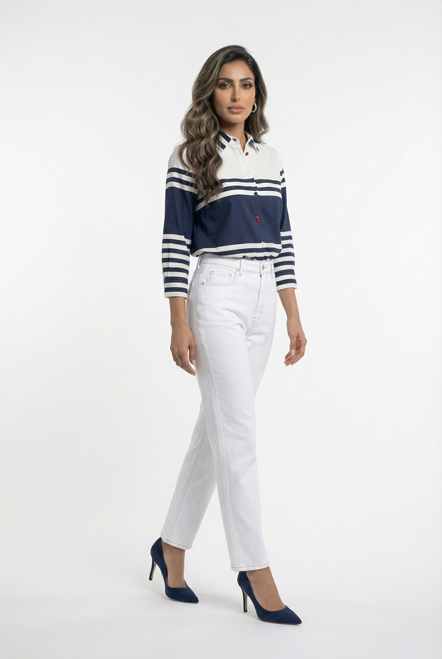 33395 Horizontal Striped Shirt - Brown Loft