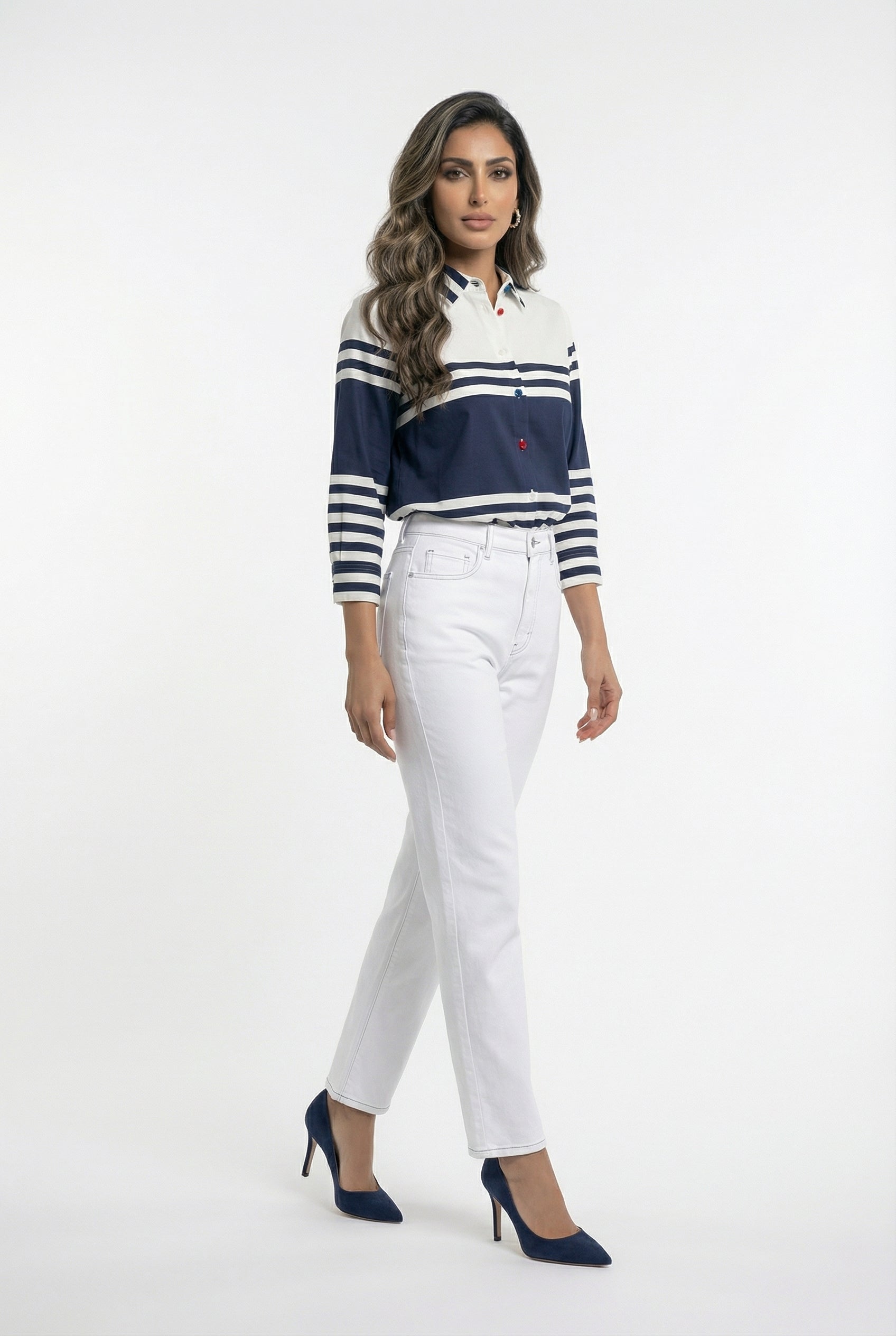 33395 Horizontal Striped Shirt - Brown Loft