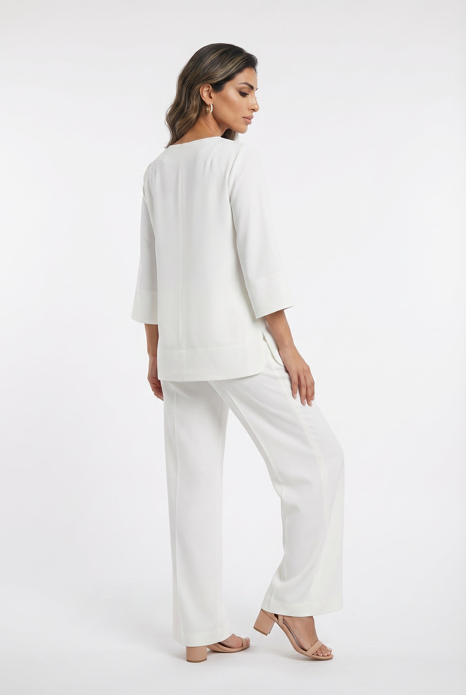 54-2072/5038 Long Top and Flare Pants - Brown Loft