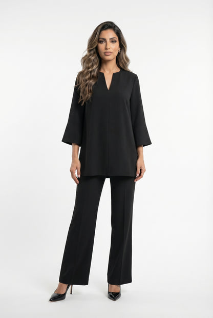 54-2072/5038 Long Top and Flare Pants - Brown Loft