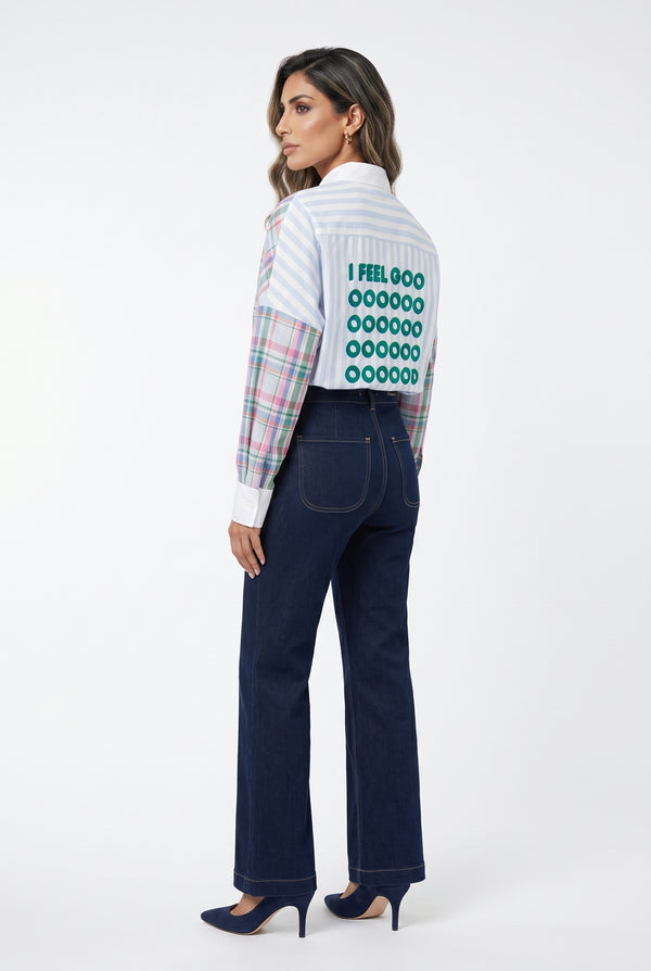 33365 Multicolor Checkered Oversized Shirt