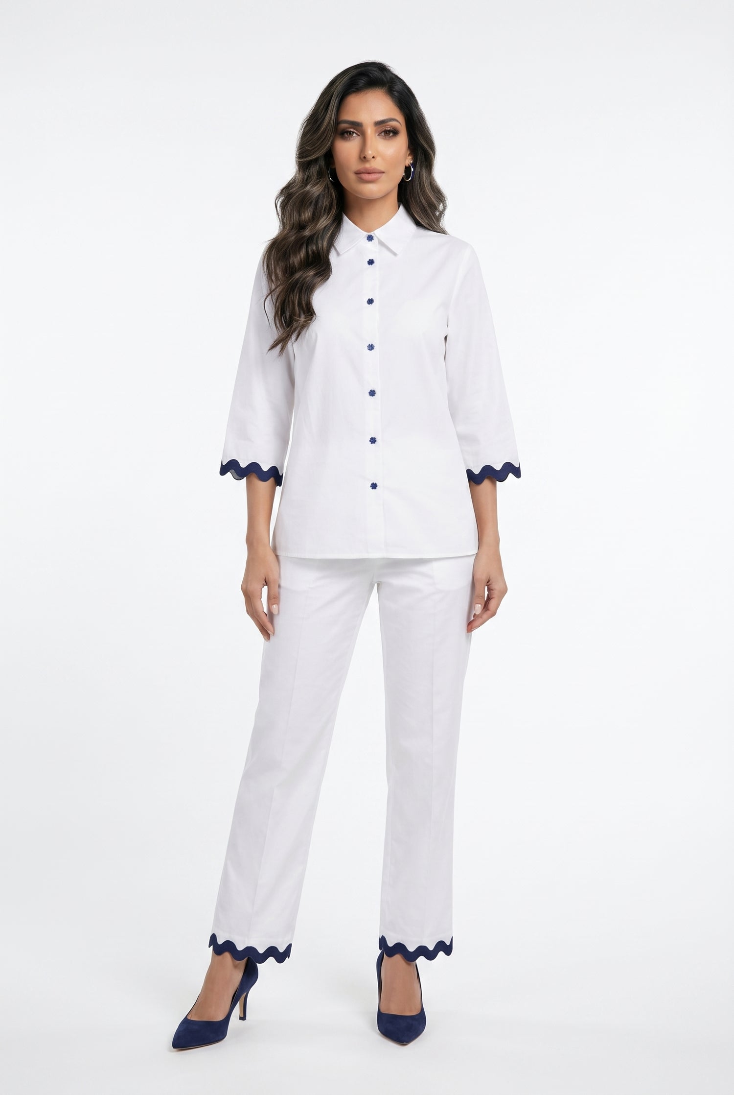 33606 Classic Collared Cotton Shirt - Brown Loft