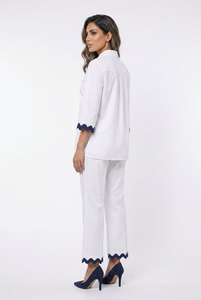 33606 Classic Collared Cotton Shirt - Brown Loft