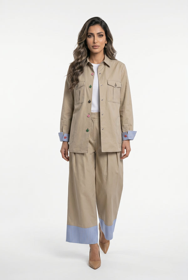 33411 Colored Buttoned Jacket
