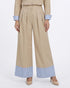 33419 Wide Leg Pleated Culottes Pant بنطال كولوتس واسع الأرجل ومكسر - Brown Loft
