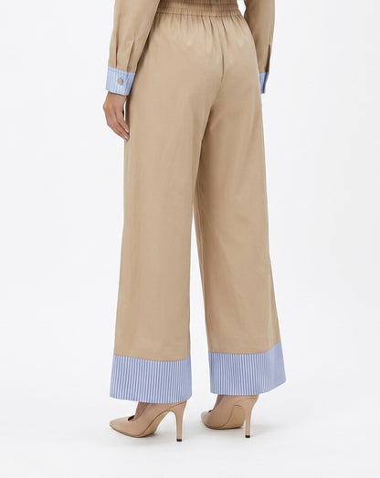 33419 Wide Leg Pleated Culottes Pant بنطال كولوتس واسع الأرجل ومكسر - Brown Loft