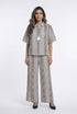 Nickita/Aude Eyelet Embroidery Top and Pants بلوزة وبنطال مطرزان بفتحات معدنية - Brown Loft