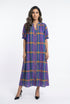 Mae Carreaux Plaid Patterned Long Dress فستان طويل بنقشة مربعات - Brown Loft