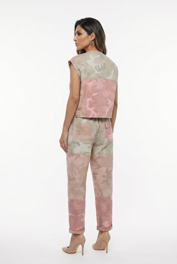 Angele Multi-Tone Camouflage Patterned Pants بنطال بنقشة تمويه متعددة الألوان