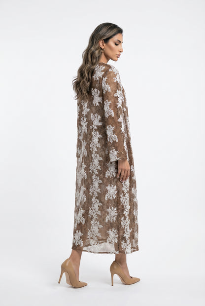 Floral Fishnet Long Cardigan – Marta