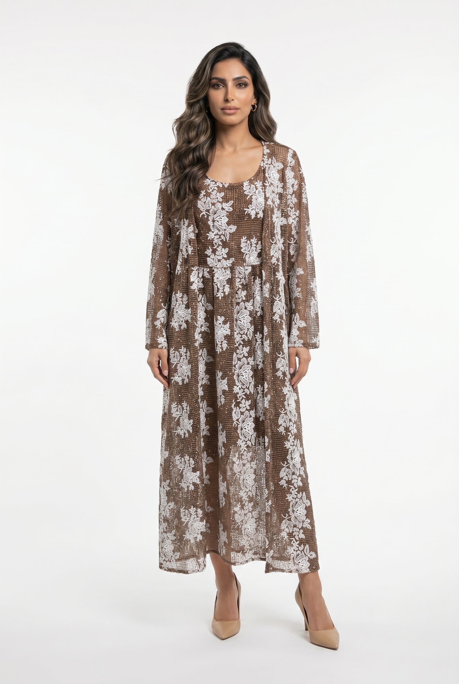 Floral Fishnet Long Cardigan – Marta