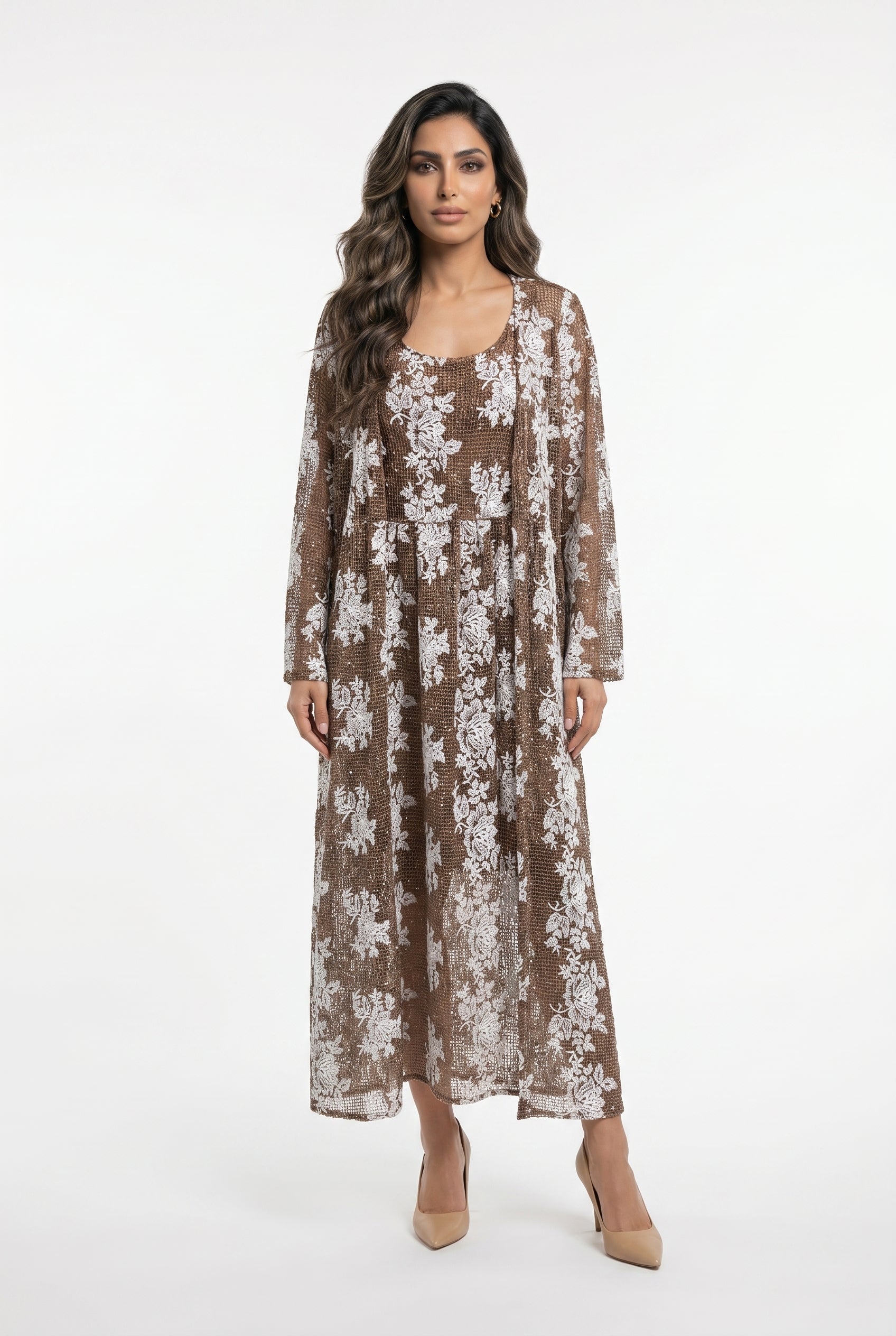 Floral Fishnet Long Cardigan – Marta