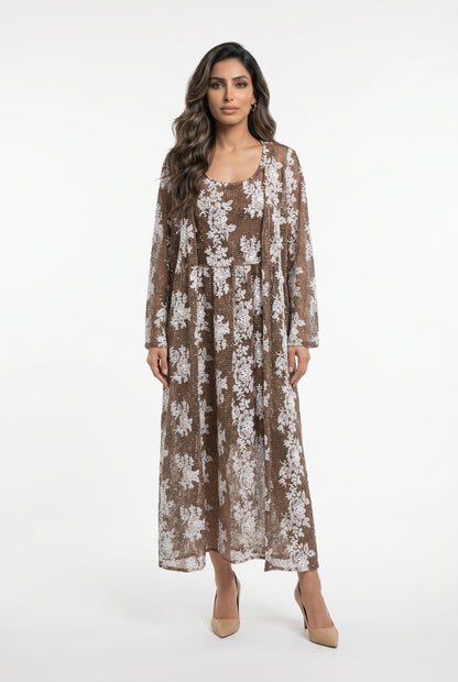 Floral Fishnet Long Cardigan – Marta