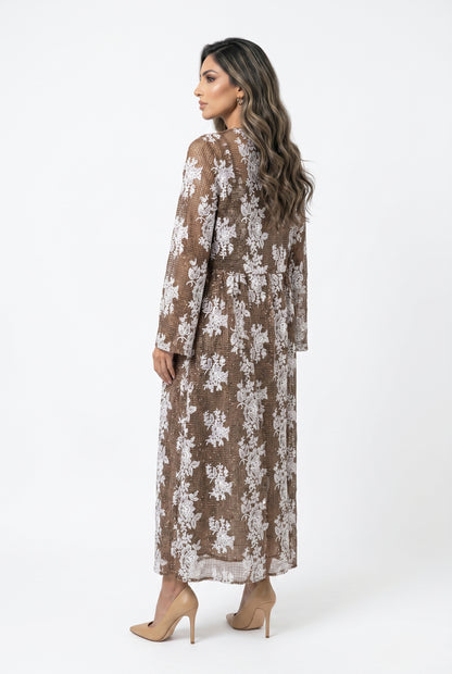 Floral Fishnet Long Cardigan – Marta