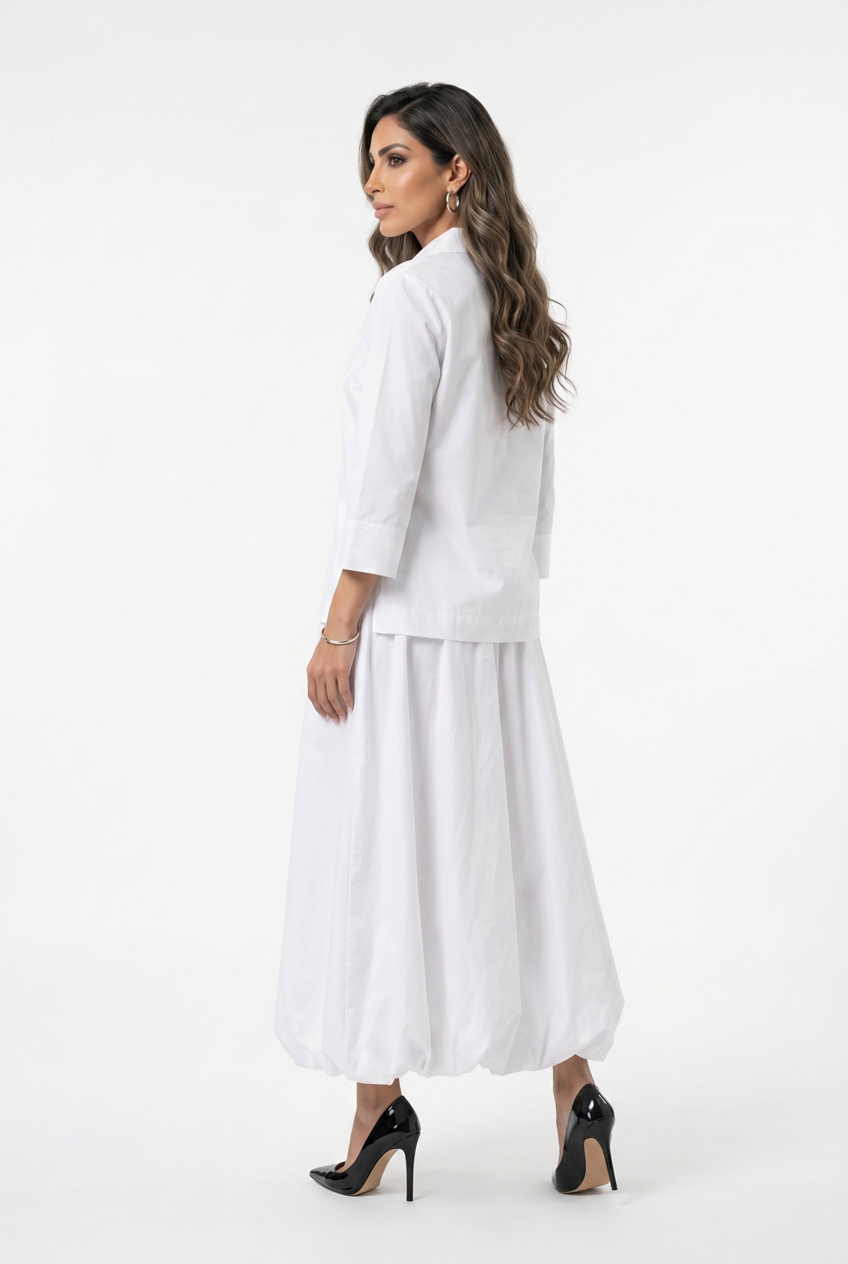 63-6012 Midi Balloon Skirt - Brown Loft
