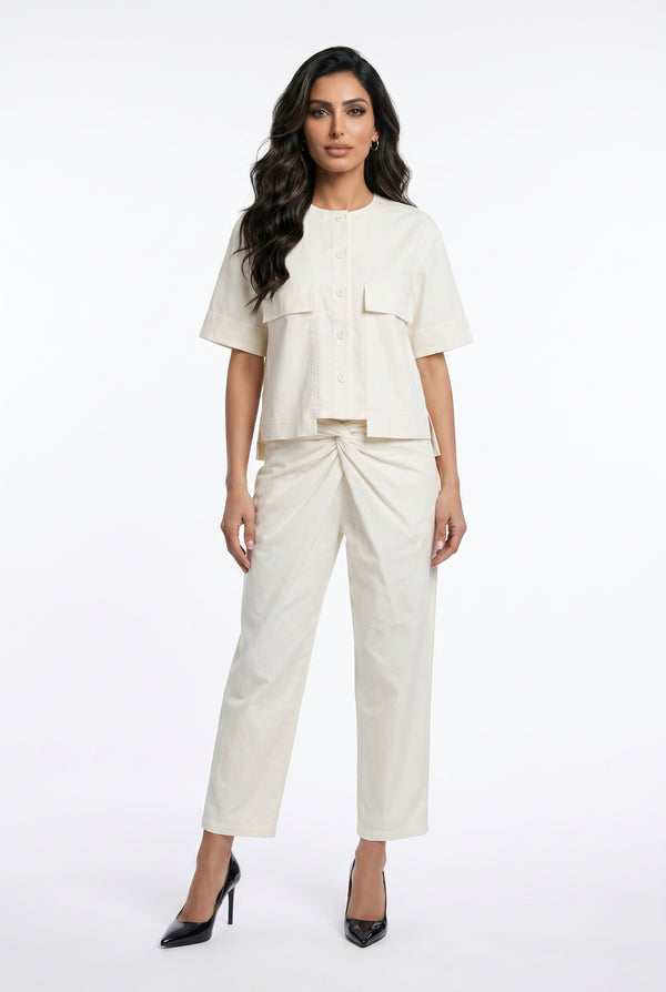 26S-1026/8027 Cropped Shirt Jacket and Pants