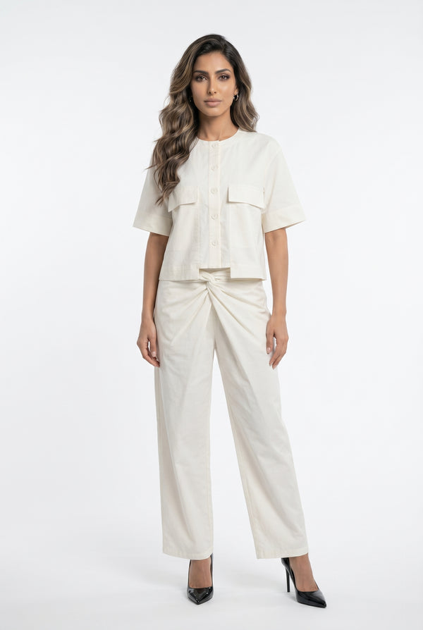 26S-1026/8027 Cropped Shirt Jacket and Pants