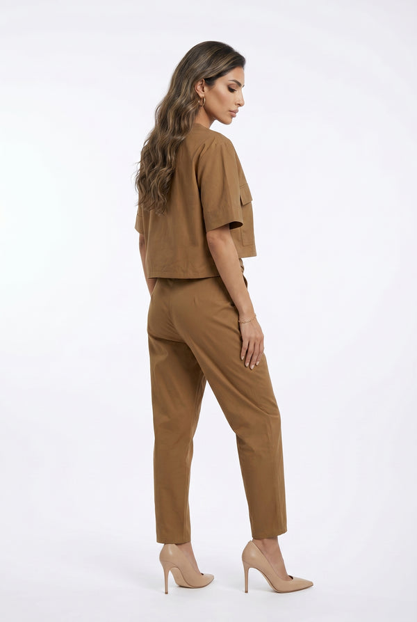26S-1026/8027 Cropped Shirt Jacket and Pants