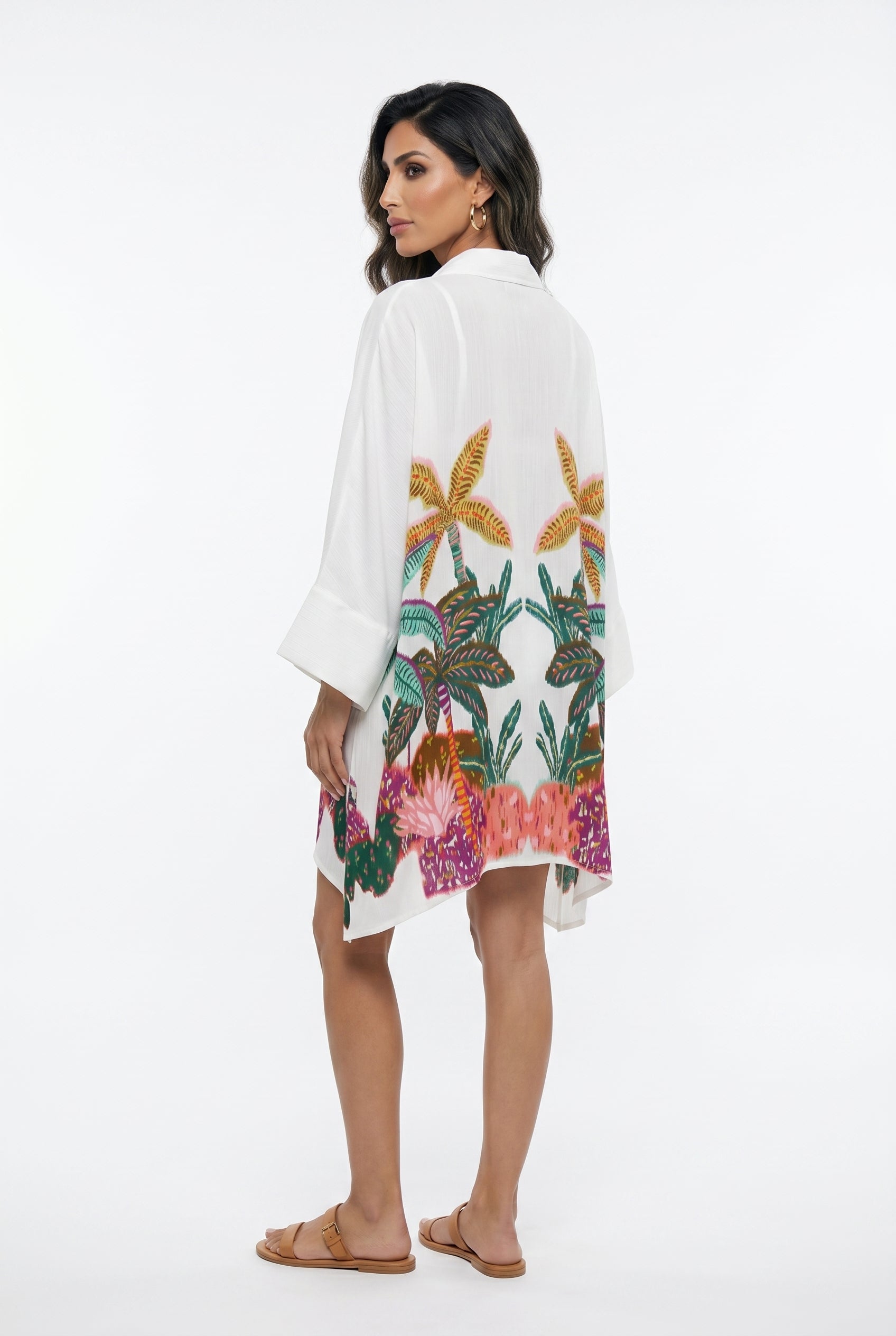 LS2615014 Oversized Shirt with Embroidery - Brown Loft