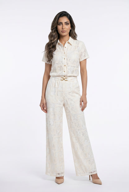 Mesha/Esther Lace Shirt and Pants - Brown Loft