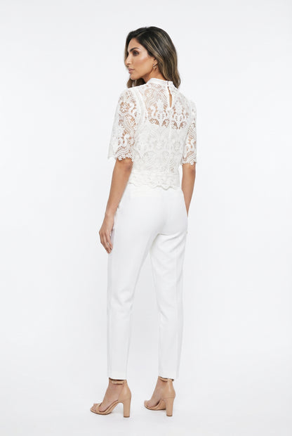 Cropped Floral Lace Top 80973