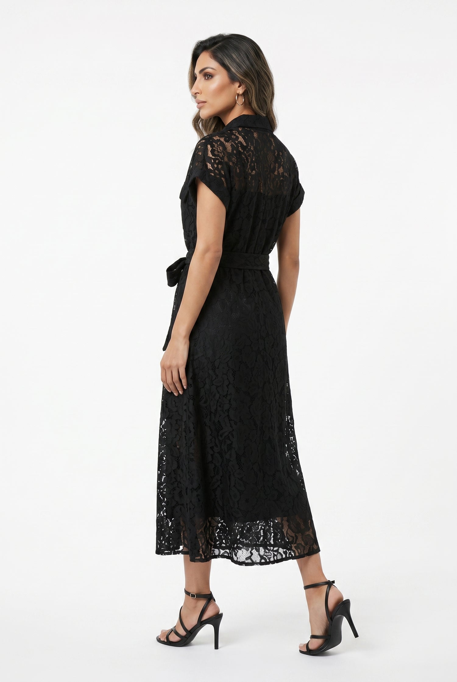 CK08551 Floral Lace Dress - Brown Loft