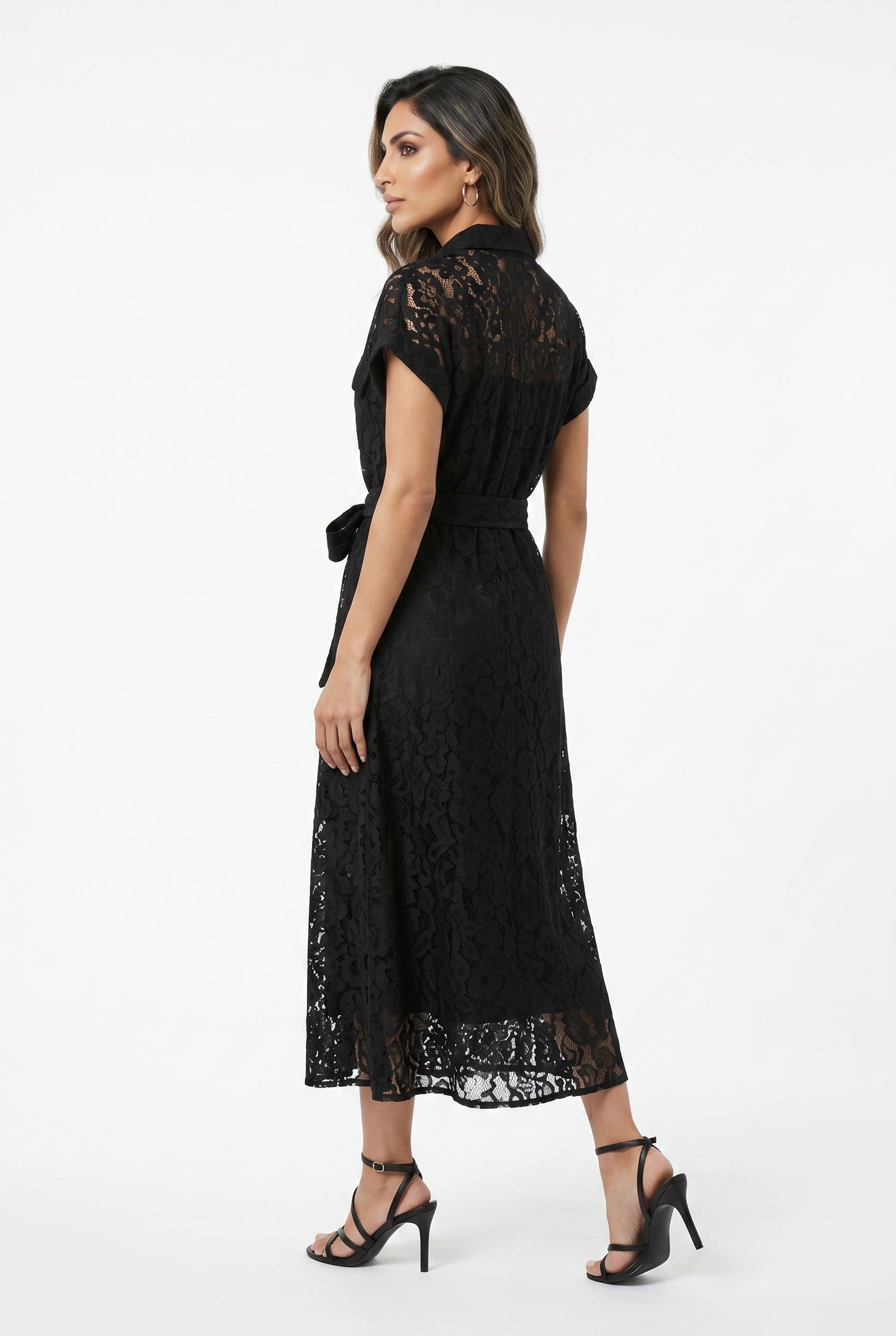 CK08551 Floral Lace Dress - Brown Loft