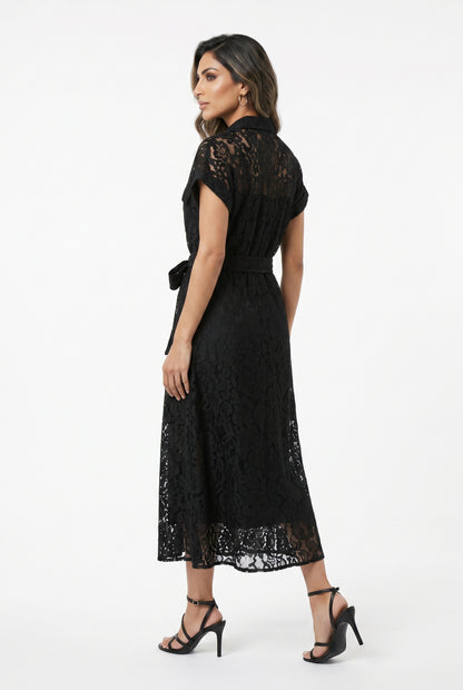 CK08551 Floral Lace Dress - Brown Loft