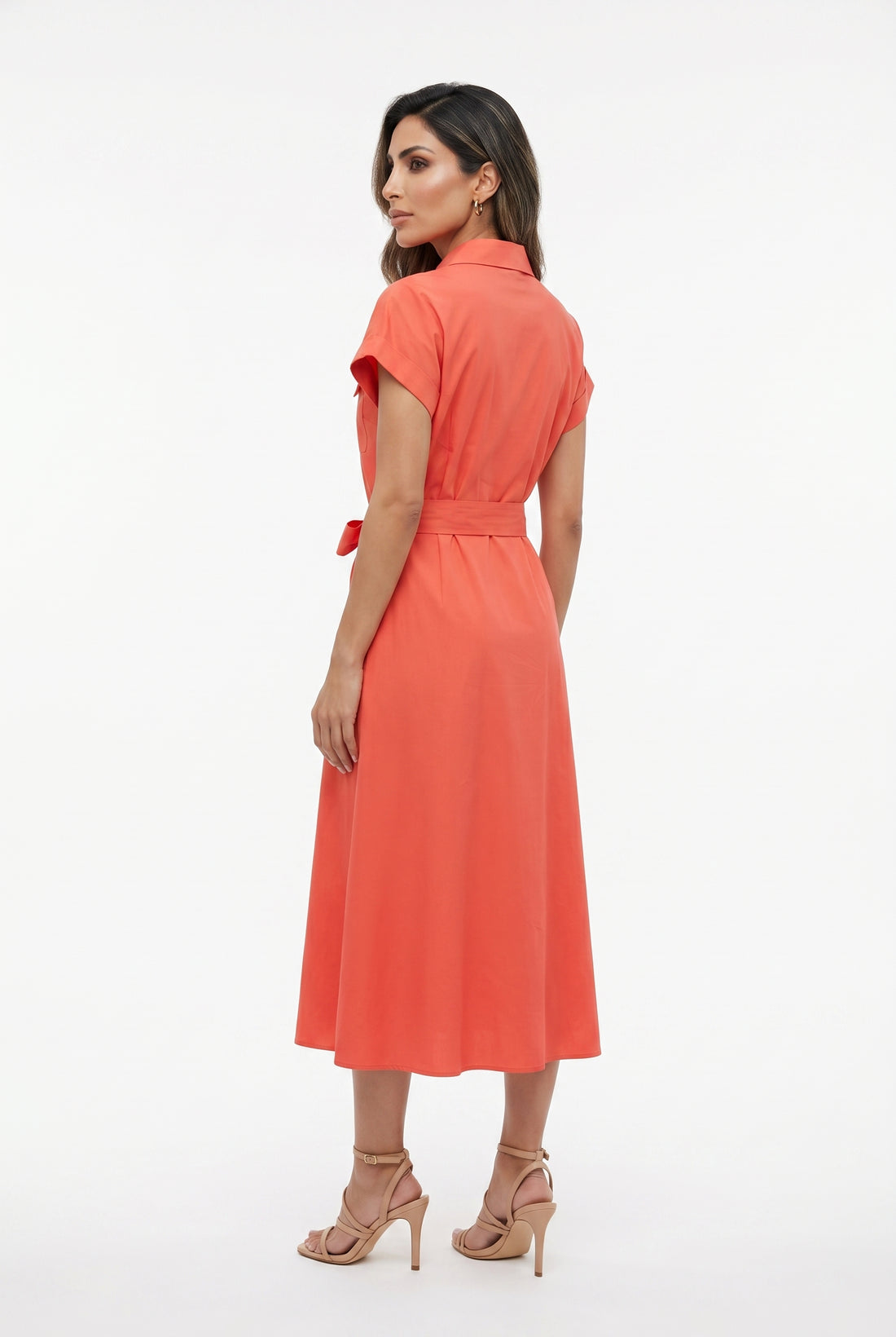 CK08551C Poplin Utility Dress - Brown Loft