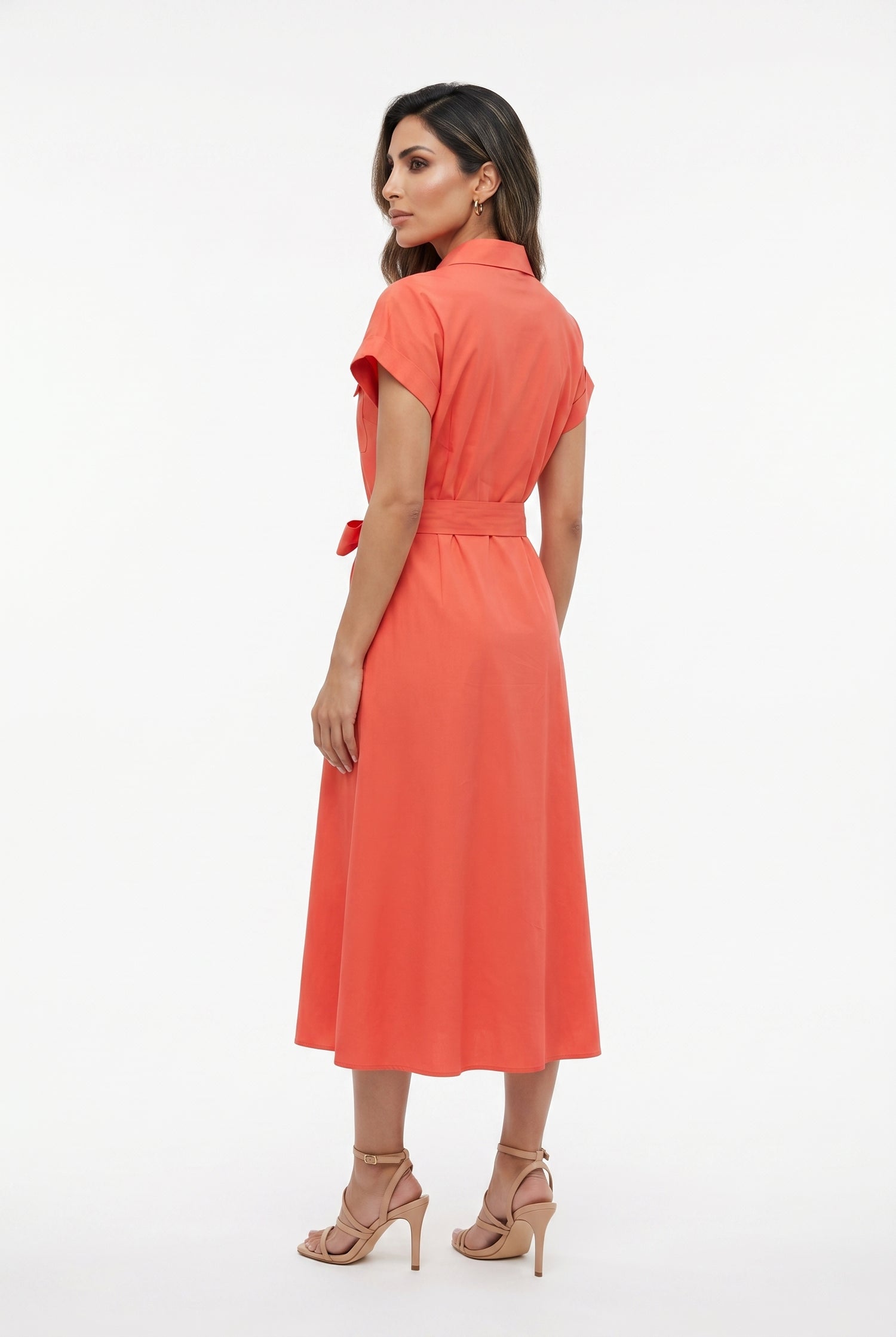 CK08551C Poplin Utility Dress - Brown Loft