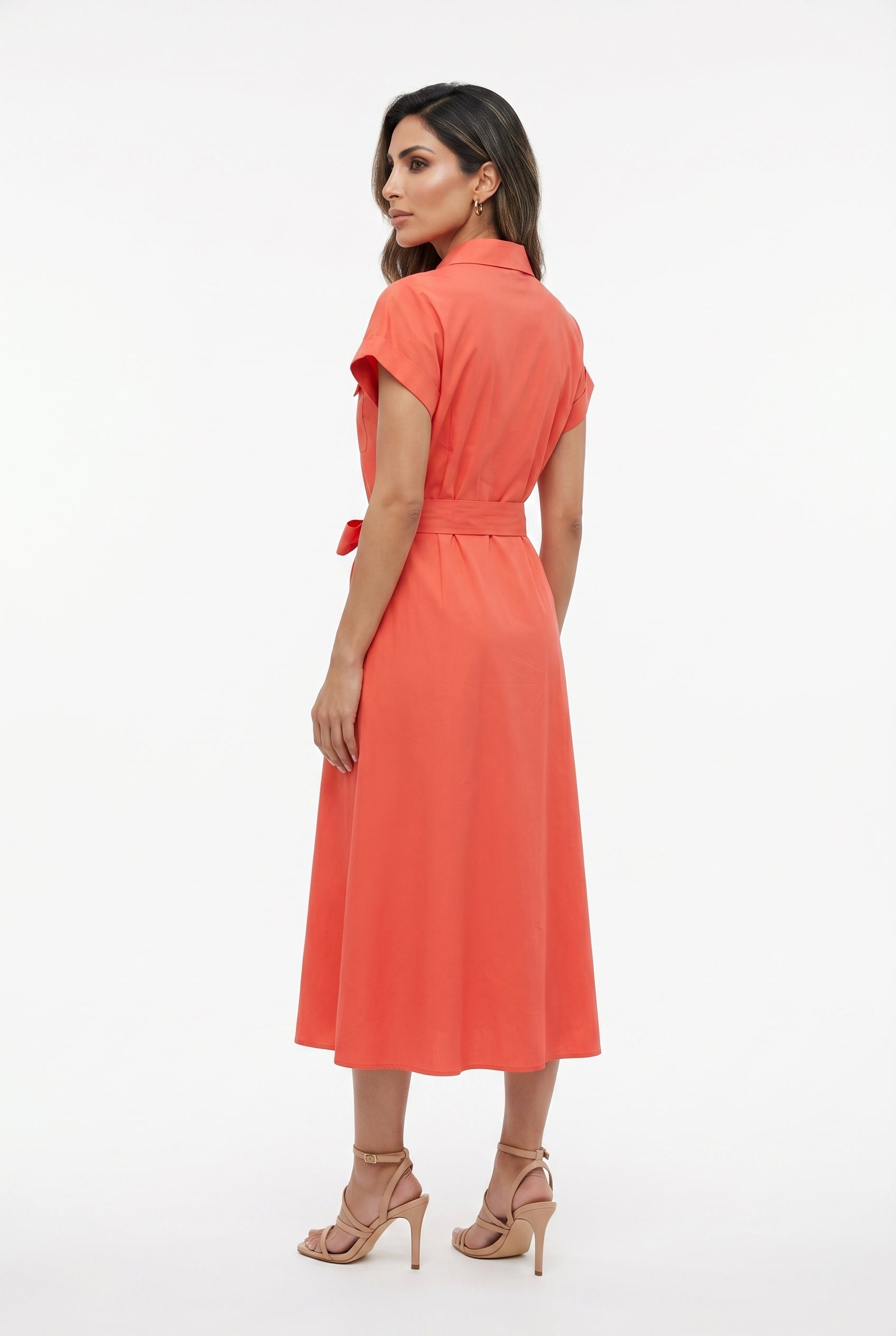 CK08551C Poplin Utility Dress - Brown Loft