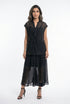 Crinkled Texture Sleeveless Top and Skirt Set 26S-1019/7020 - Brown Loft