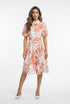 Aude Floral Embroidery Lace Midi Dress - Brown Loft